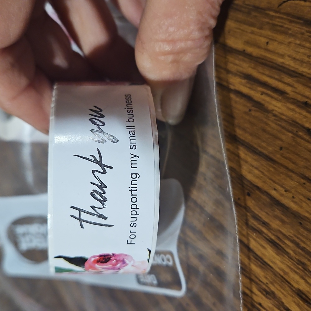 120 THANK YOU STICKERS- 3" Floral "Thank you For supporting my small business"